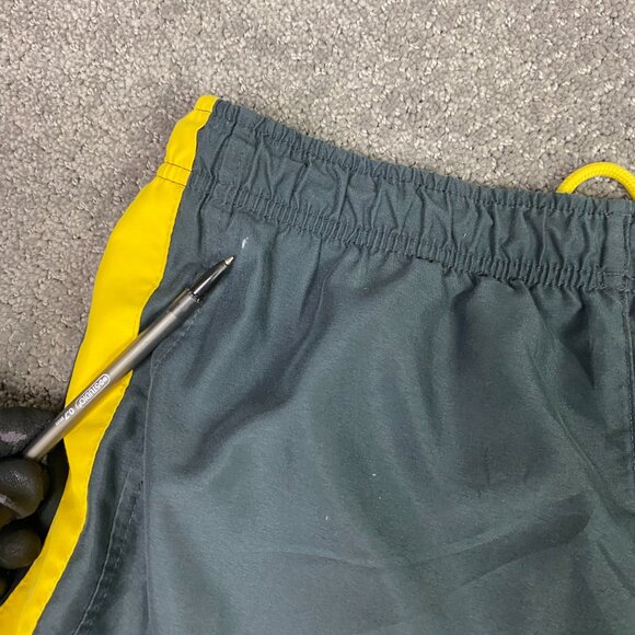 Vintage Nike Cargo Track Pants Men's Medium Gray Yellow Woven Gym Y2K Baggy - Picture 8 of 16